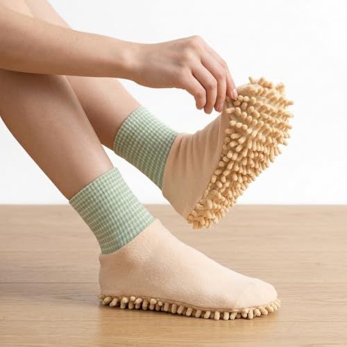 Microfiber Creative Socks for Floor Cleaning Washable Lazy Floor Mopping view 2