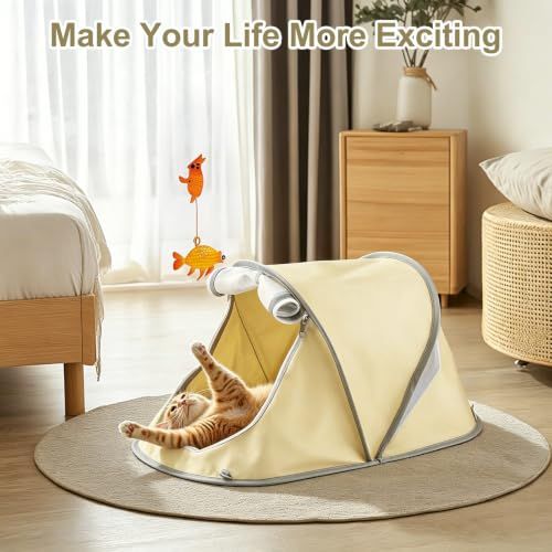 Portable Foldable Pet Tent for Cats Dogs Small Pets Indoor Outdoor Use (Gray) view 4
