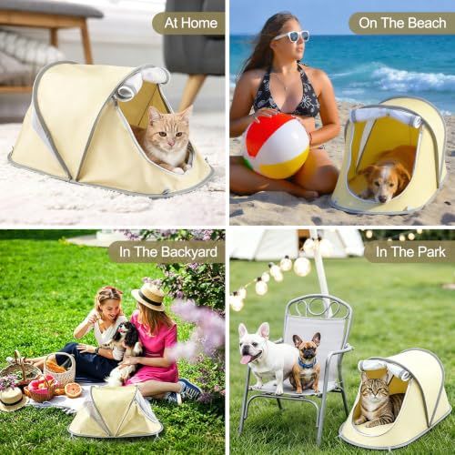 Portable Foldable Pet Tent for Cats Dogs Small Pets Indoor Outdoor Use (Gray) view 7