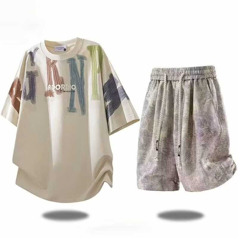 Men's Oversized T-shirt and Shorts Set for Summer Casual Daily Wear view 10