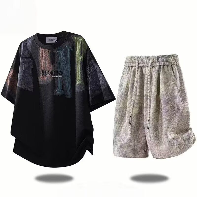 Men's Oversized T-shirt and Shorts Set for Summer Casual Daily Wear view 8