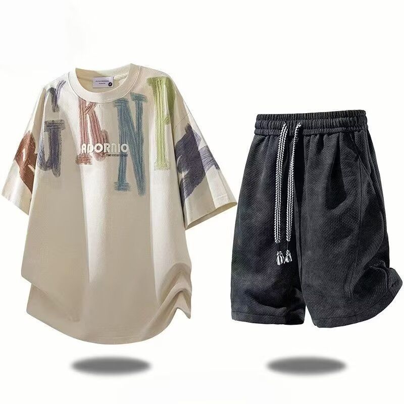 Men's Oversized T-shirt and Shorts Set for Summer Casual Daily Wear view 11