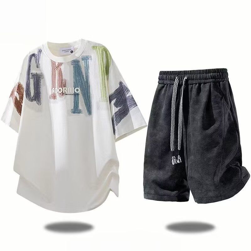 Men's Oversized T-shirt and Shorts Set for Summer Casual Daily Wear view 9
