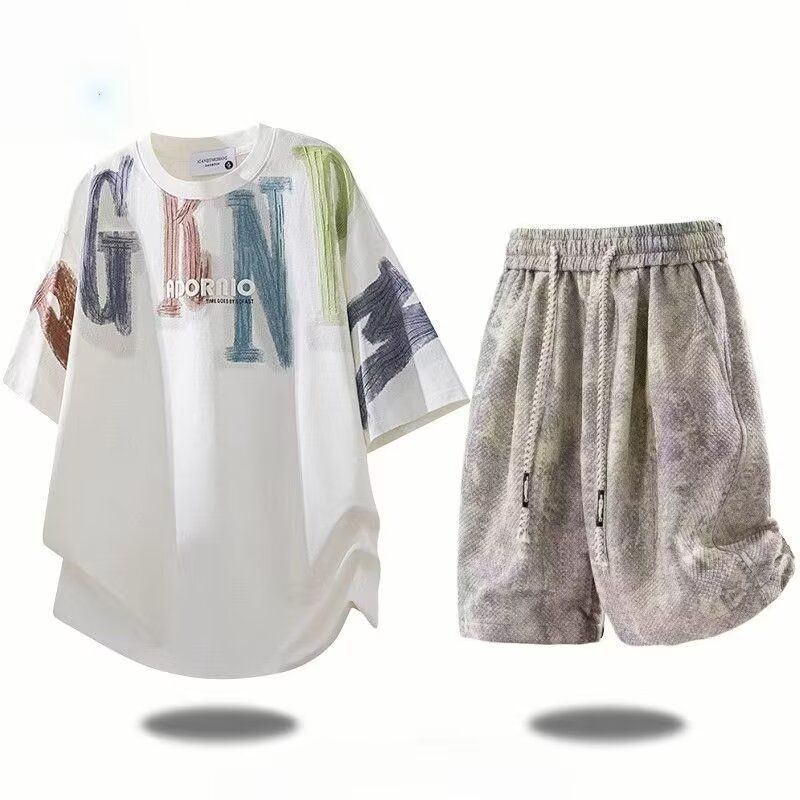 Men's Oversized T-shirt and Shorts Set for Summer Casual Daily Wear view 9