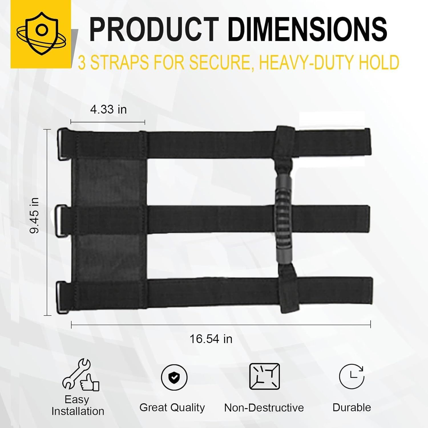 2-Pack Heavy Duty Roll Bar Grab Handles for Jeep Wrangler & Off-Road Vehicles view 4