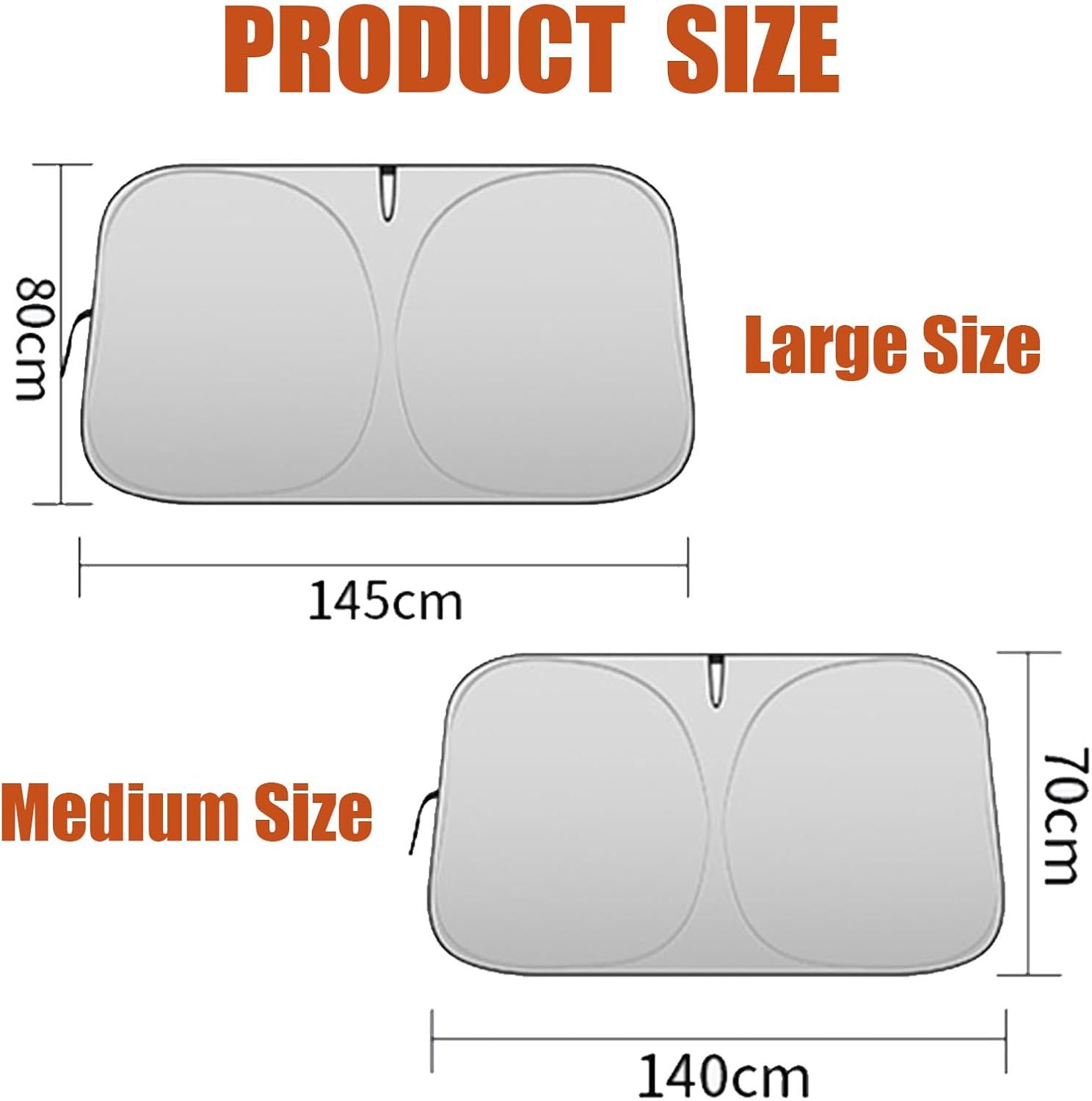 Universal Front Windshield Sun Shade for Sedans & Compact SUVs view 4