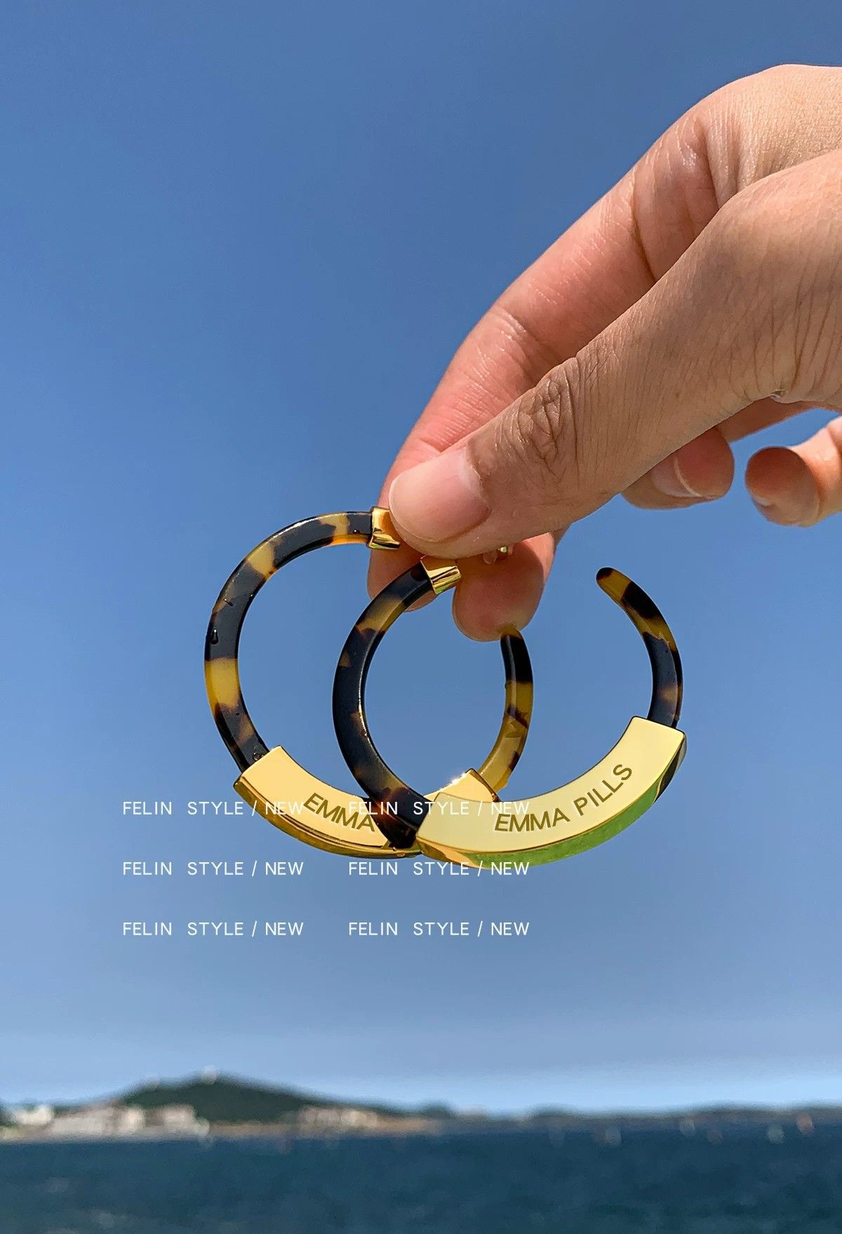 Hoop Earrings for Women Geometry Acrylic Resin Earrings Bohemia Tortoise Shell view 2