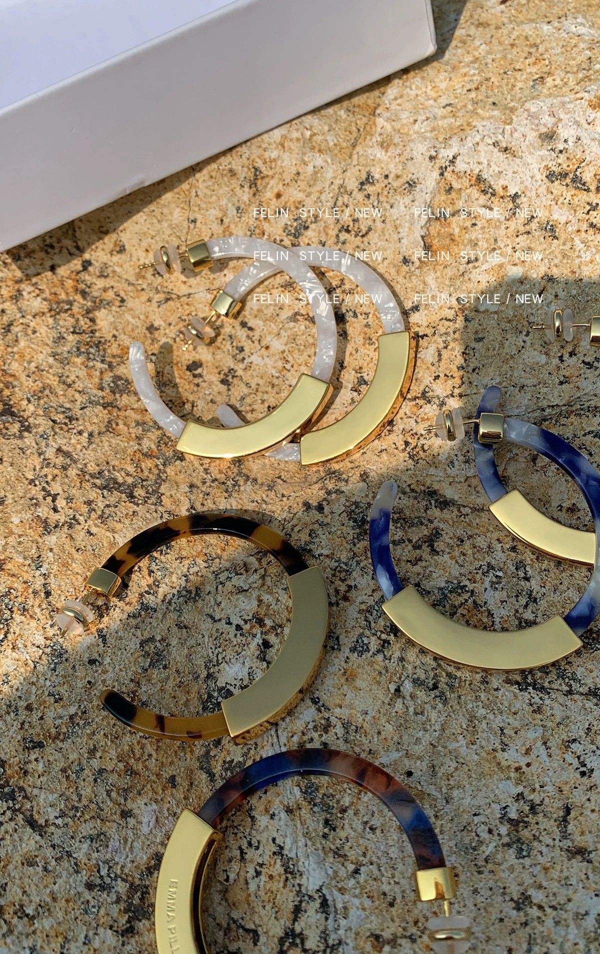 Hoop Earrings for Women Geometry Acrylic Resin Earrings Bohemia Tortoise Shell view 6