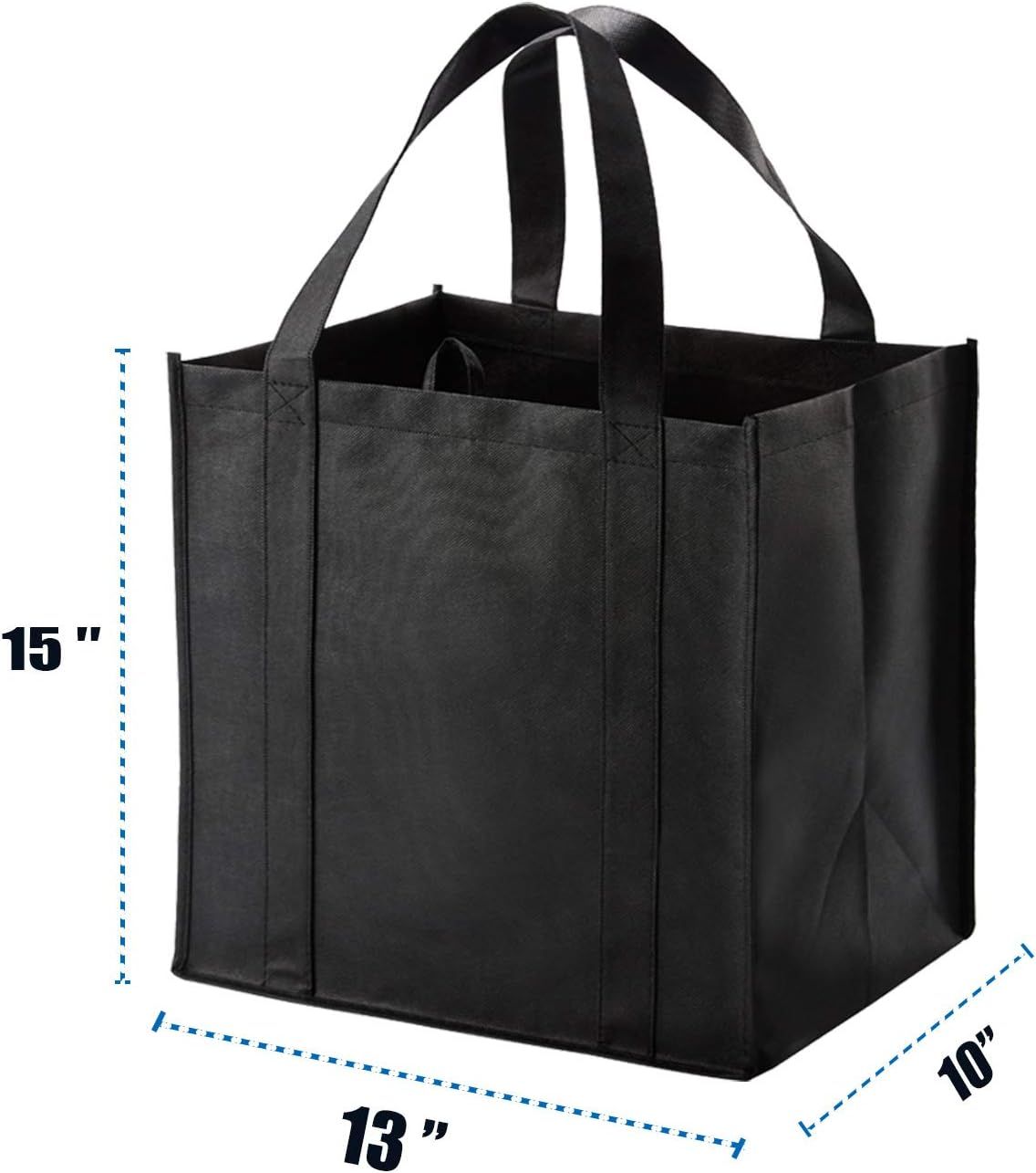 10 Pack Heavy Duty Reusable Grocery Bags with Reinforced Bottom view 2