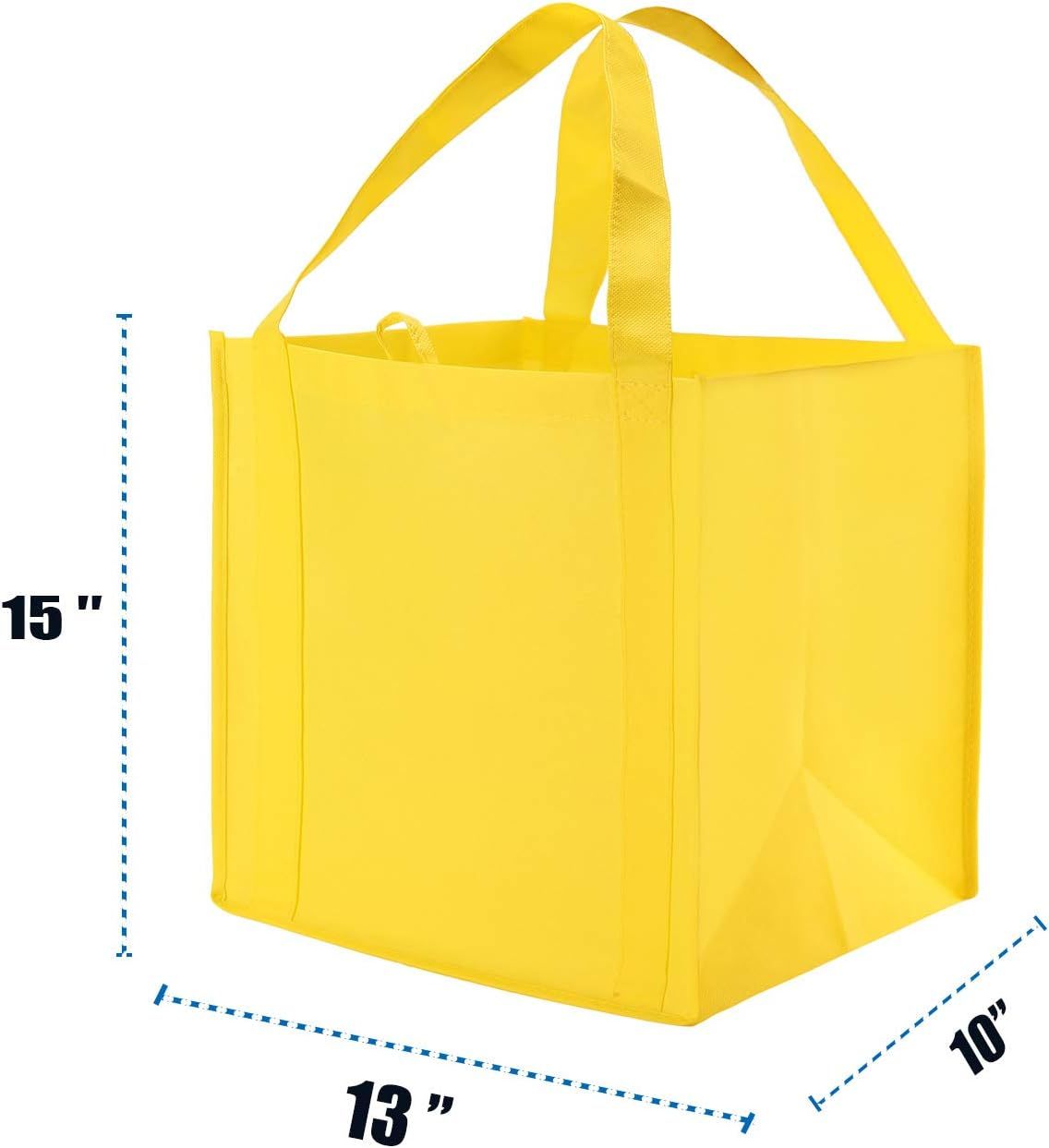 10 Pack Heavy Duty Reusable Grocery Bags with Reinforced Bottom view 2