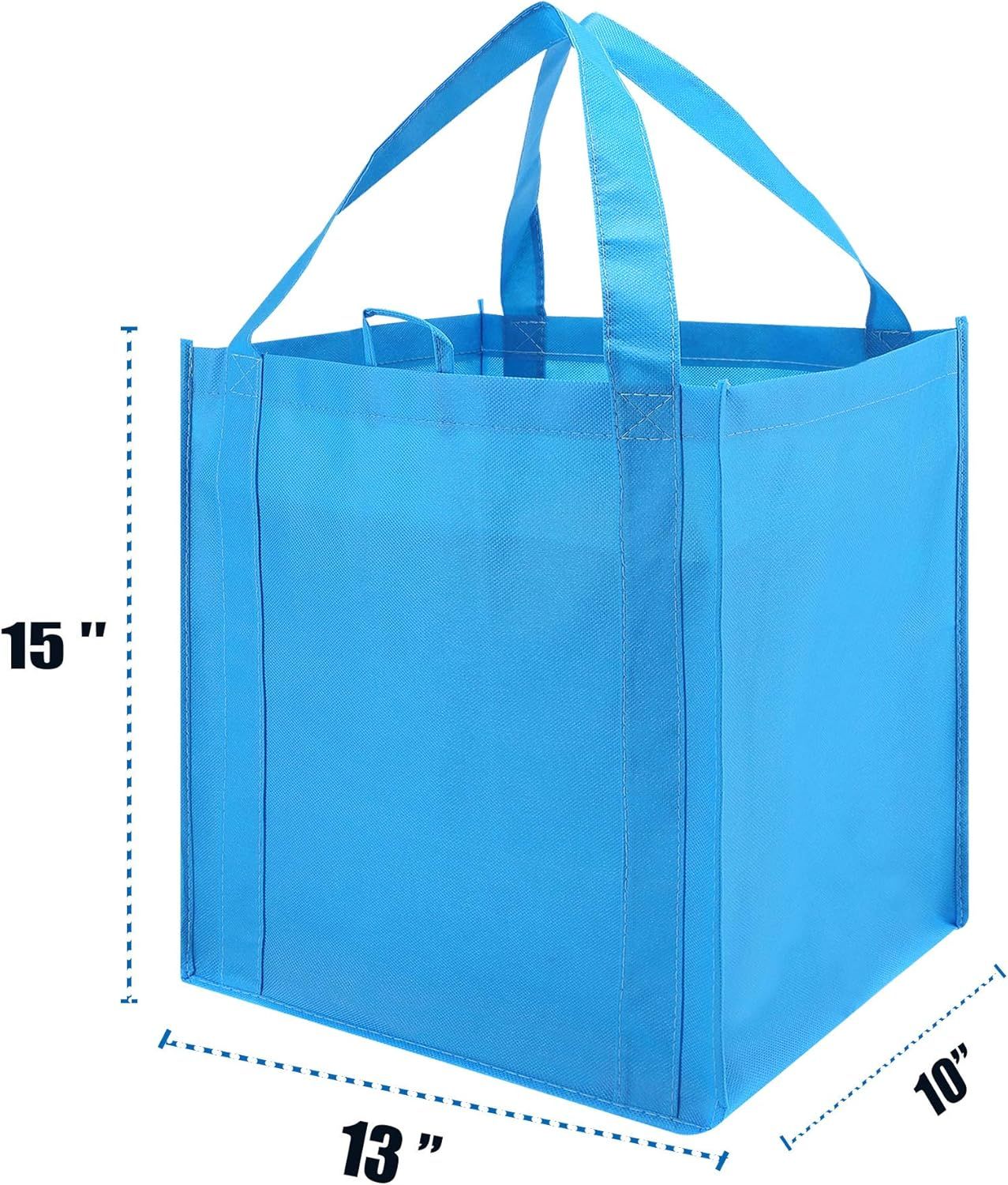 10 Pack Heavy Duty Reusable Grocery Bags with Reinforced Bottom view 4