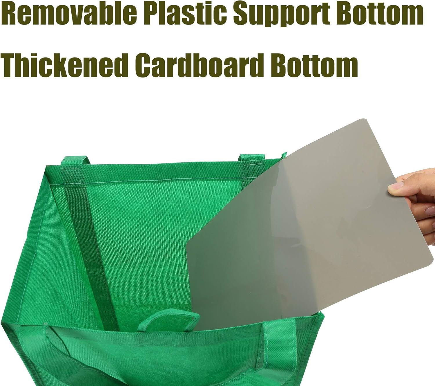10 Pack Heavy Duty Reusable Grocery Bags with Reinforced Bottom view 3