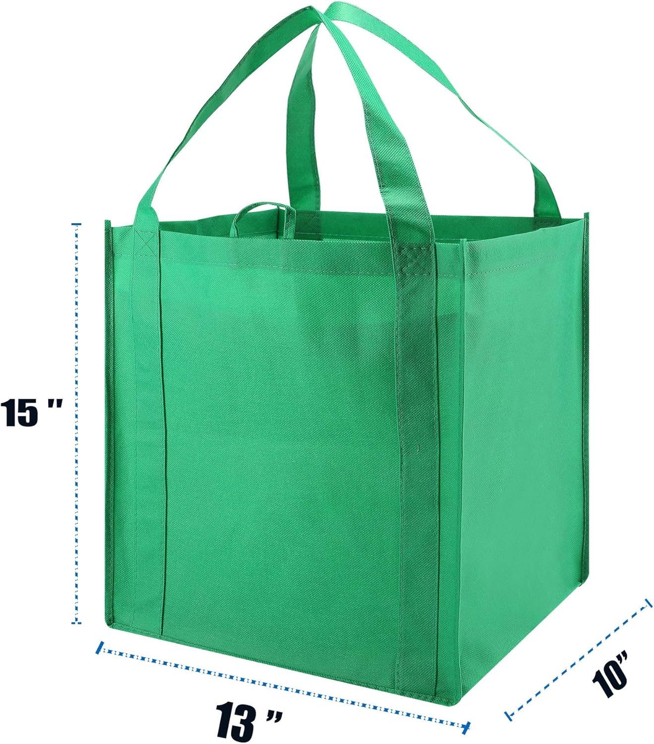 10 Pack Heavy Duty Reusable Grocery Bags with Reinforced Bottom view 5