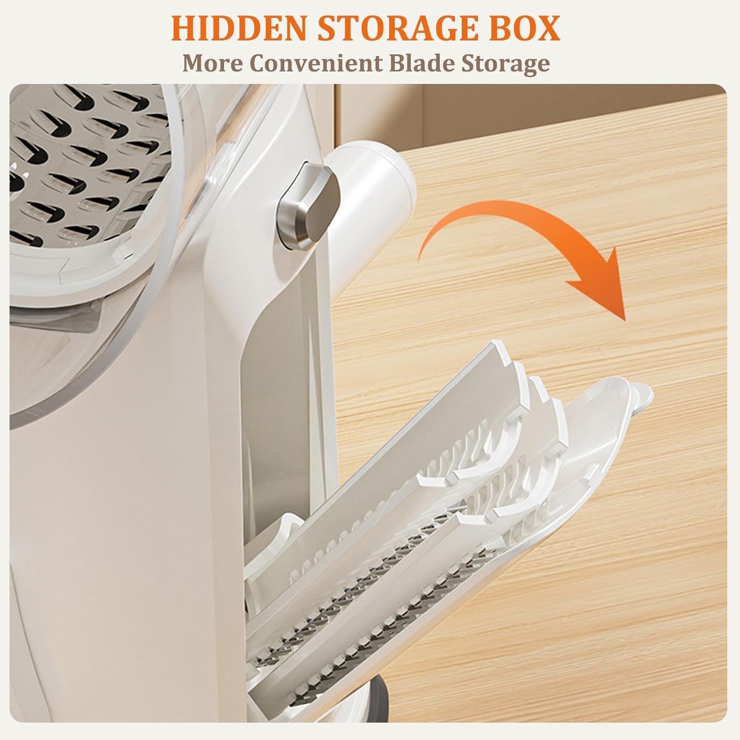 5-in-1 Hand Crank Rotary Vegetable Slicer & Grater with 10 Blades view 4