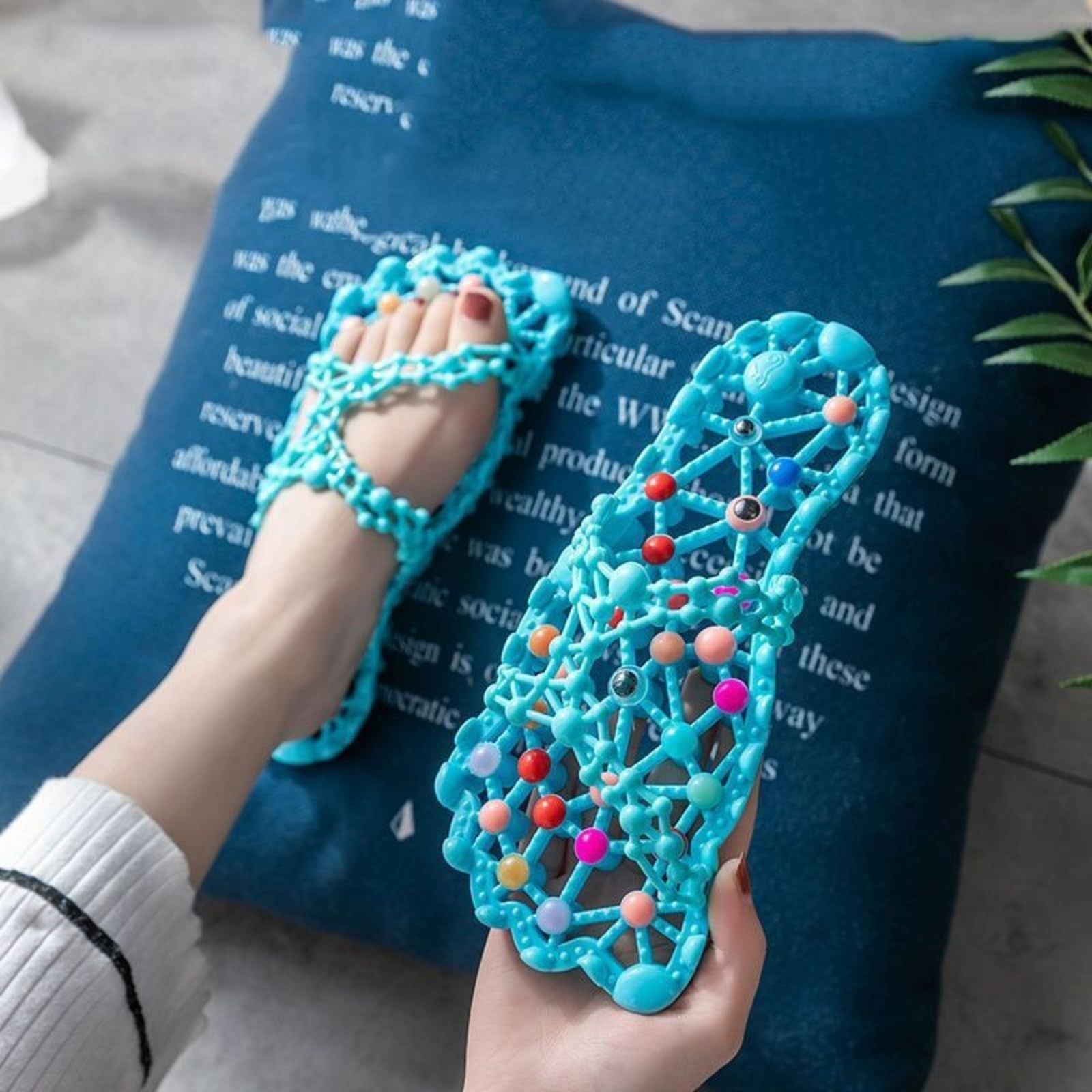 Massaging Hollow Slippers for Indoor Bath & Shower - Non-slip view 2