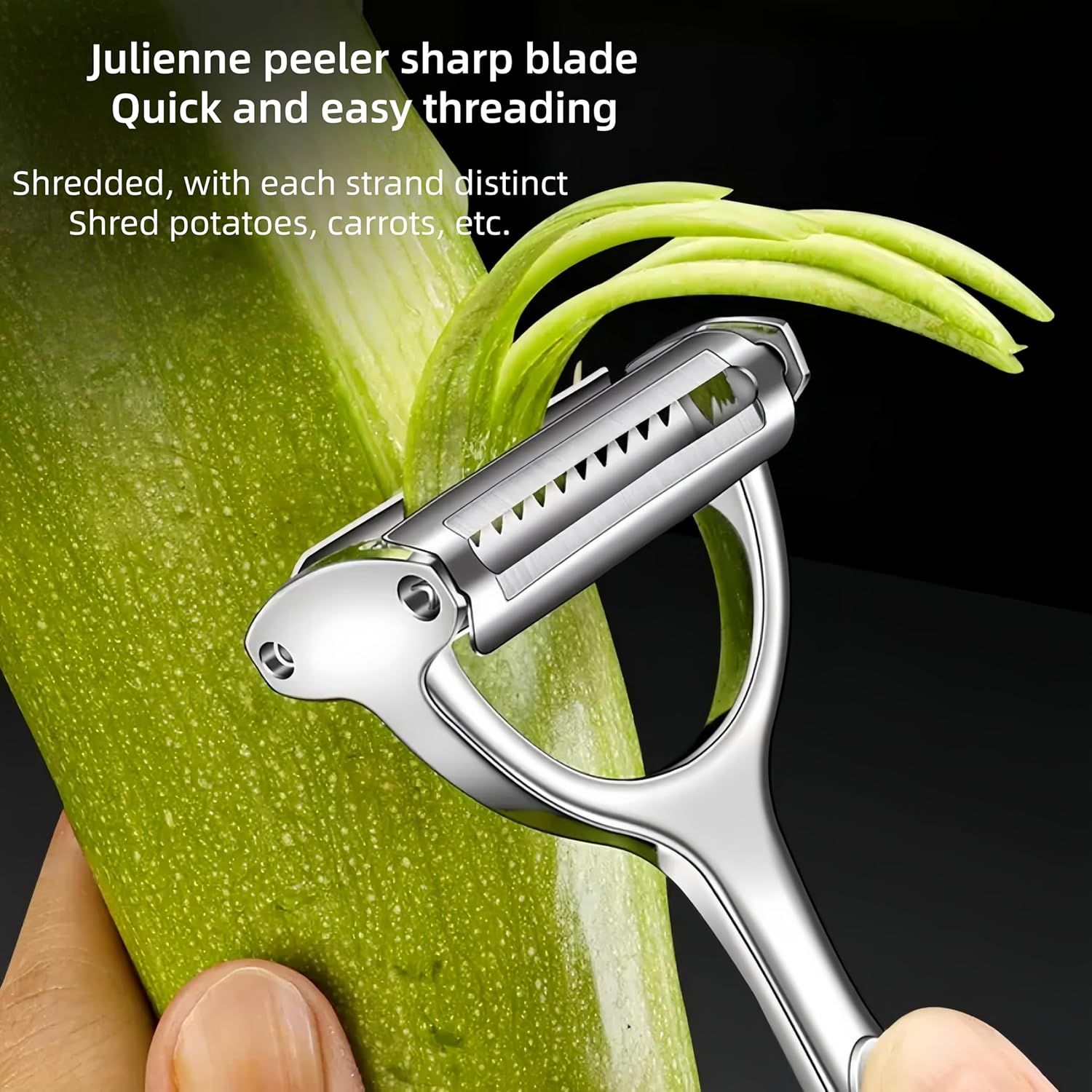 Premium Zinc Alloy Multifunctional Vegetable Peeler with Rotating Serrated Blade view 6