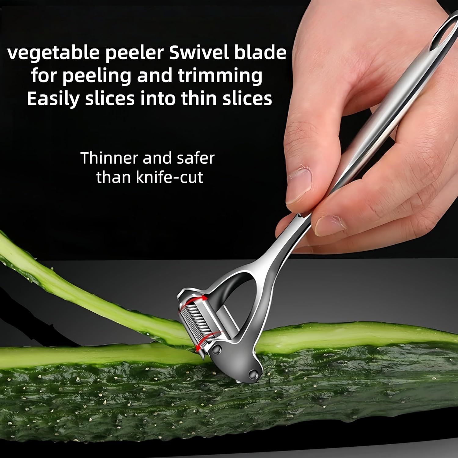 Premium Zinc Alloy Multifunctional Vegetable Peeler with Rotating Serrated Blade view 7
