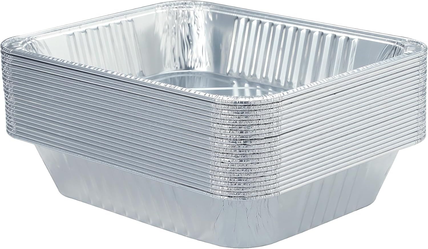 20 Pack Heavy-Duty Disposable Aluminum Foil Pans for Baking view 3
