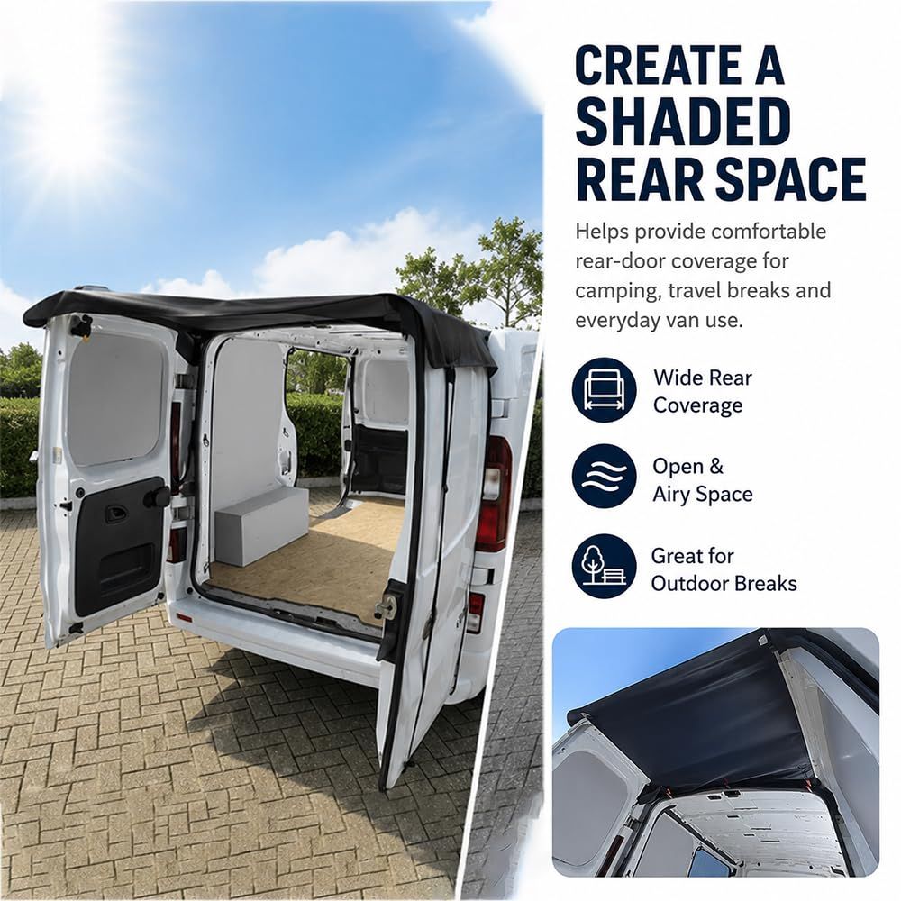 Van Tailgate Sunshade for Ford Transit 250 LWB Medium Roof Cargo Van 2015-2026 view 2