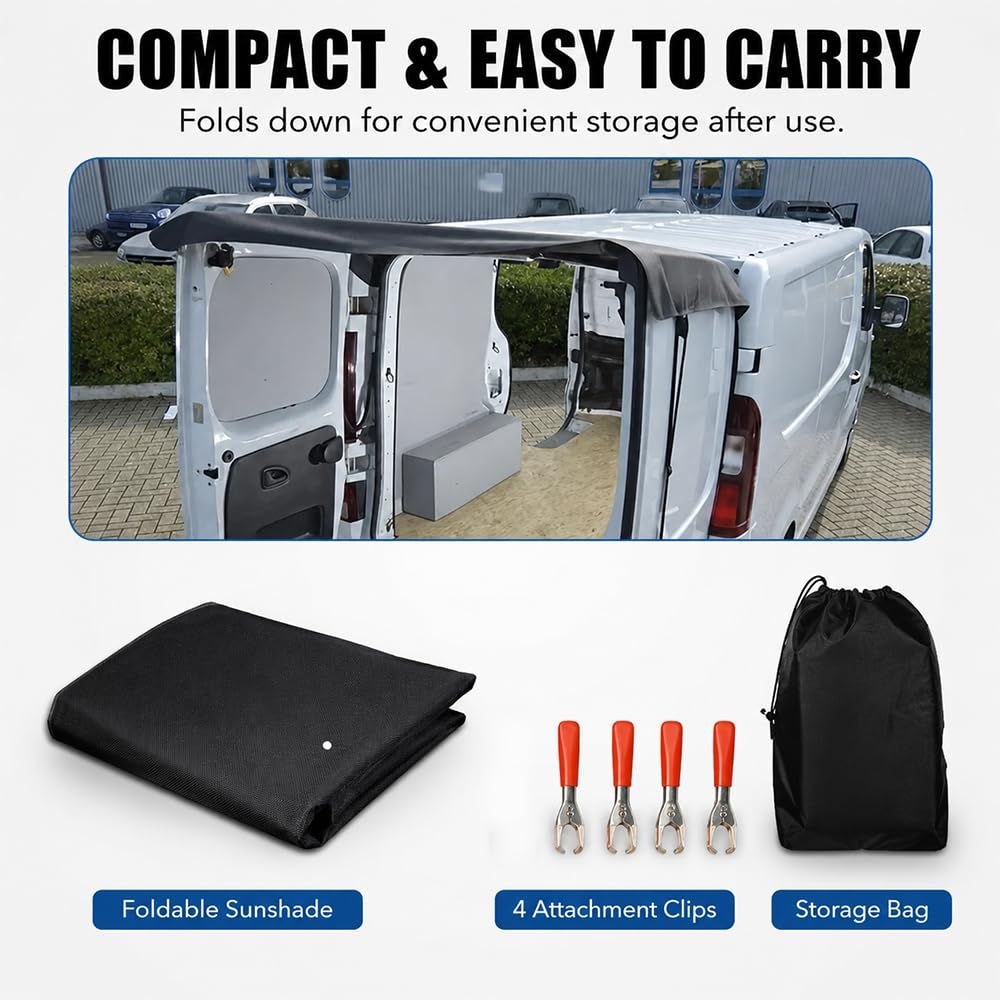Van Tailgate Sunshade for Ford Transit 250 LWB Medium Roof Cargo Van 2015-2026 view 6