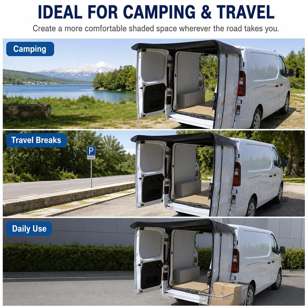Van Tailgate Sunshade for Ford Transit 250 LWB Medium Roof Cargo Van 2015-2026 view 7