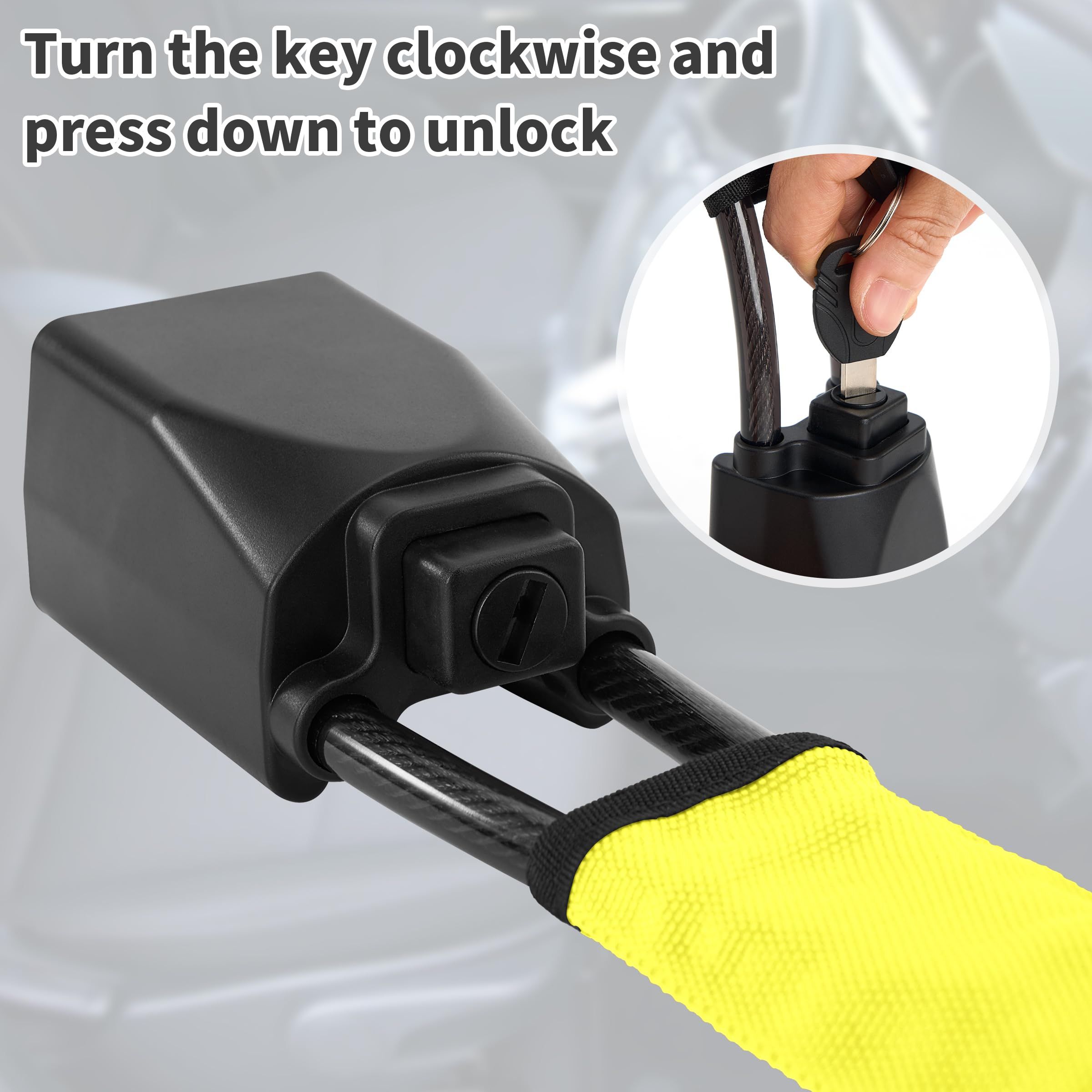 Car Steering Wheel Lock, Seat Belt Lock, Anti-Theft Device, Max 17 Inch view 5