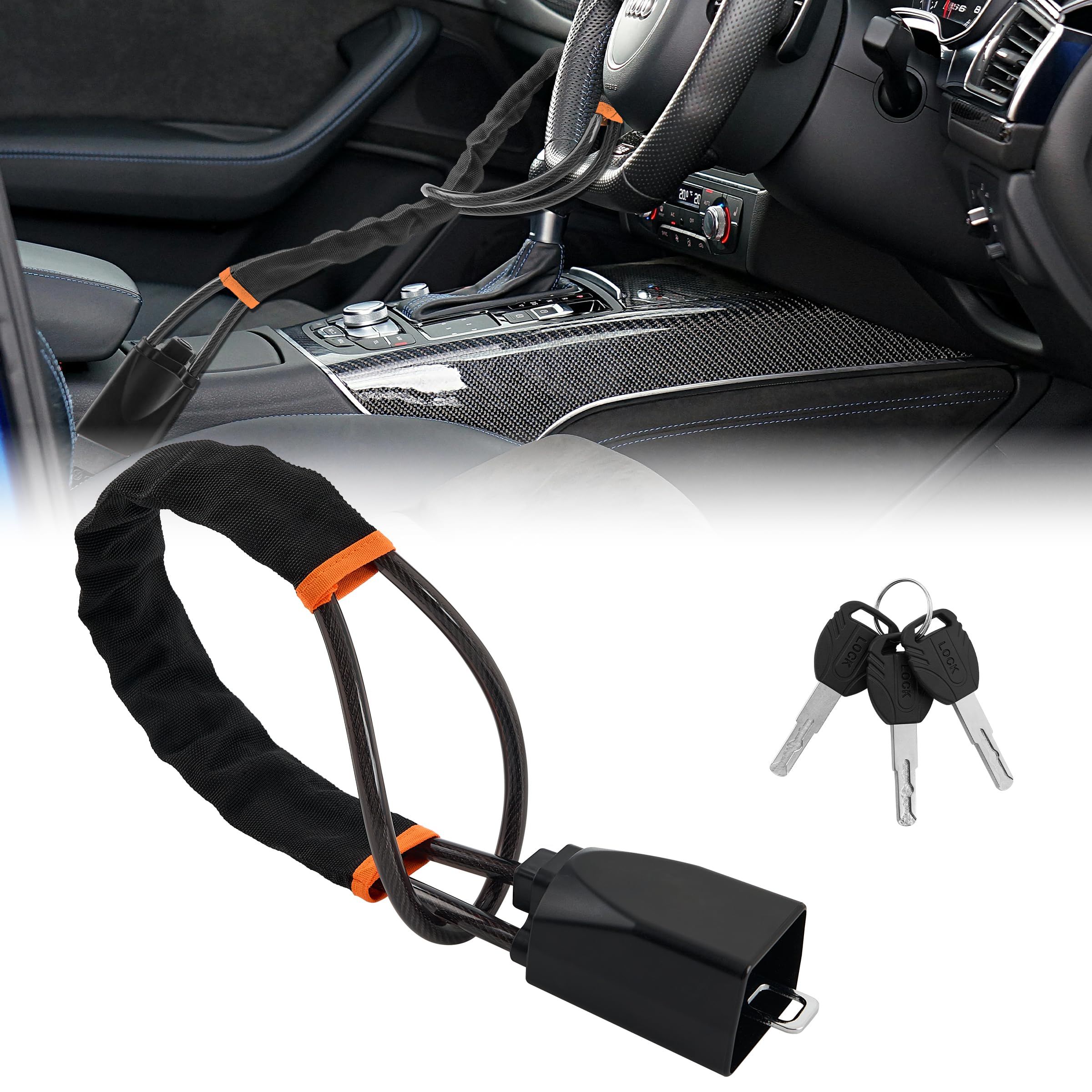Car Steering Wheel Lock, Seat Belt Lock, Anti-Theft Device, Max 17 Inch view 10