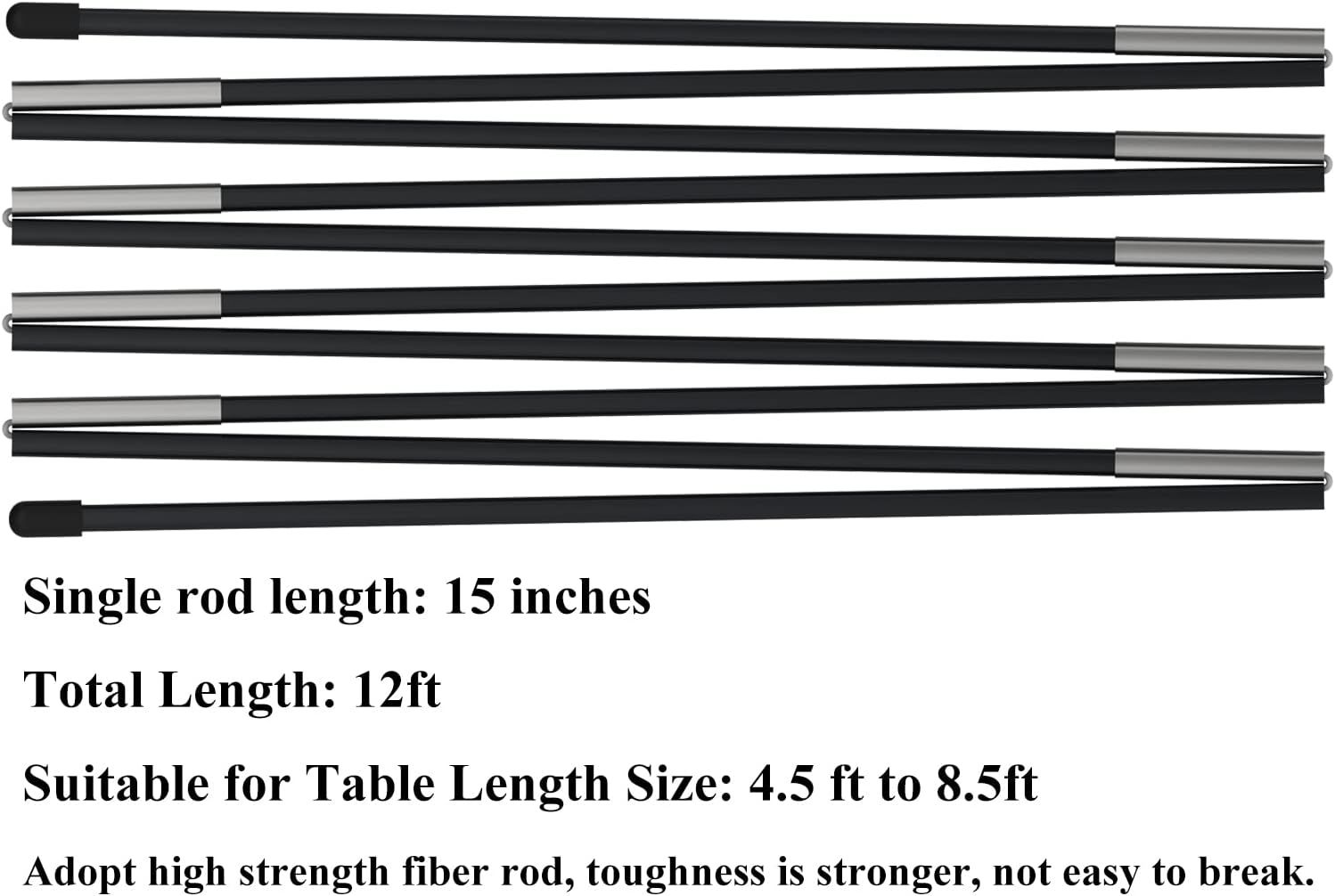 Tabletop Balloon Arch Kit with Adjustable Fiber Rods & Plastic Ring Clips for view 3