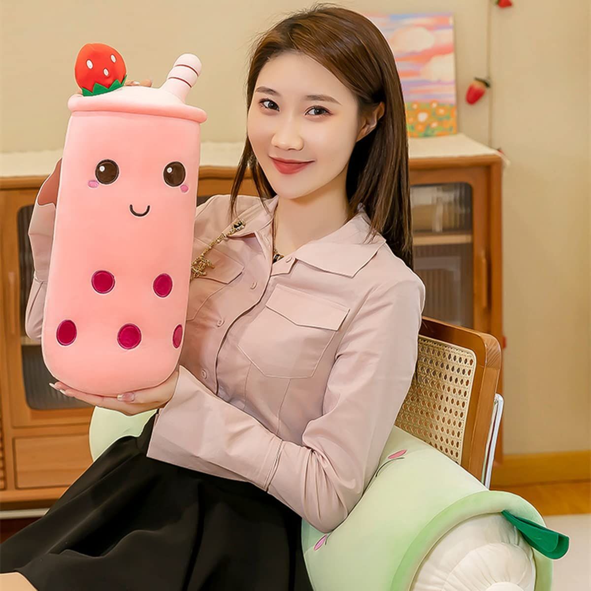 Bubble Tea Plush Pillow Soft Plush Toy Skin-Friendly Pillow Multiple Sizes view 5
