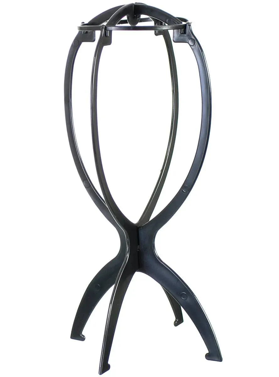 Collapsible Black 36cm Tall Wig Stand