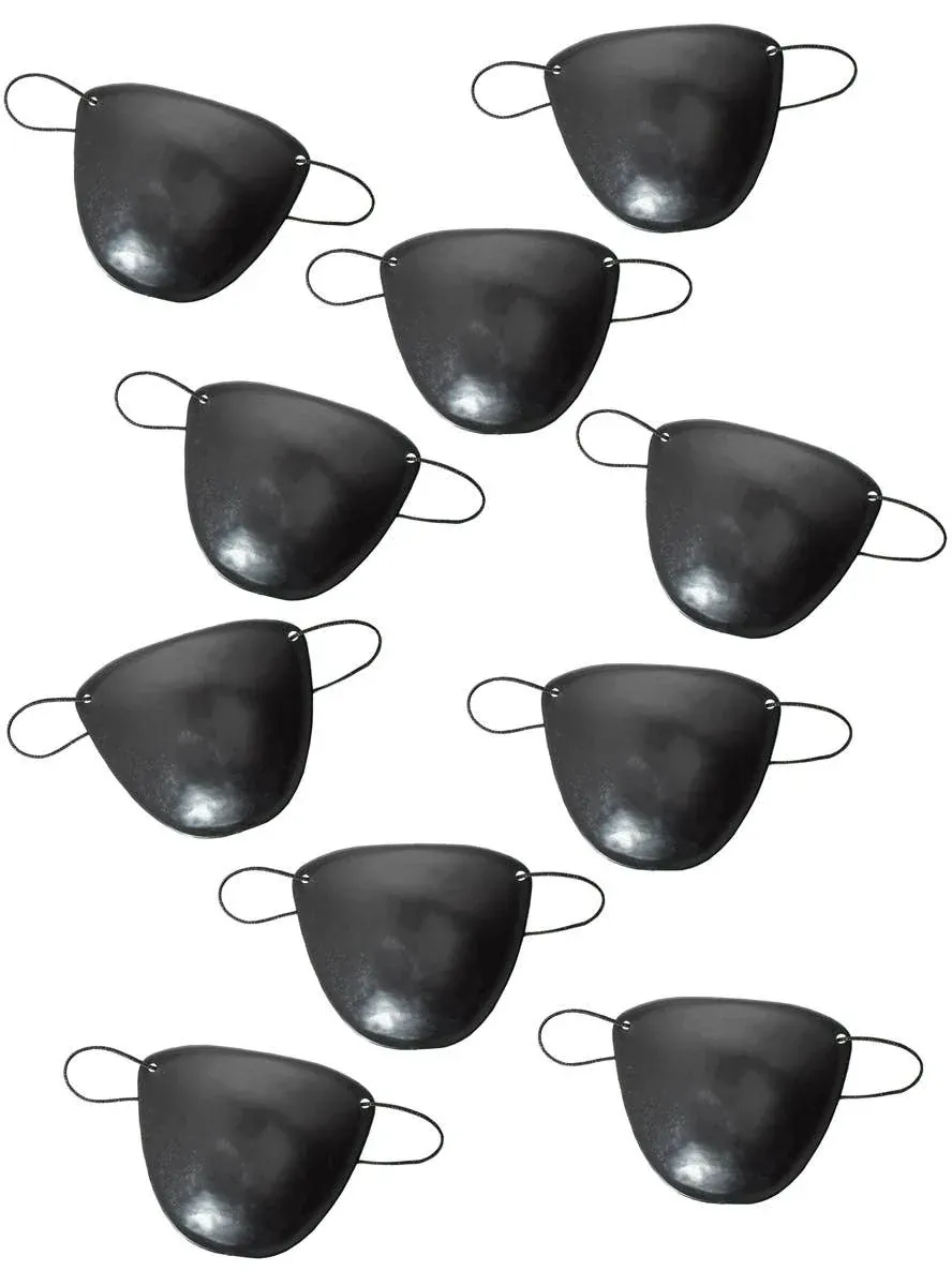 Basic Black Eye Pirate Patch 10 Pack Party Favours