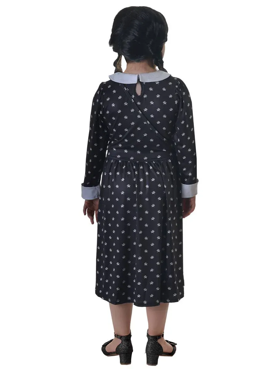 Wednesday Addams Girls Halloween Costume and Bag view 2