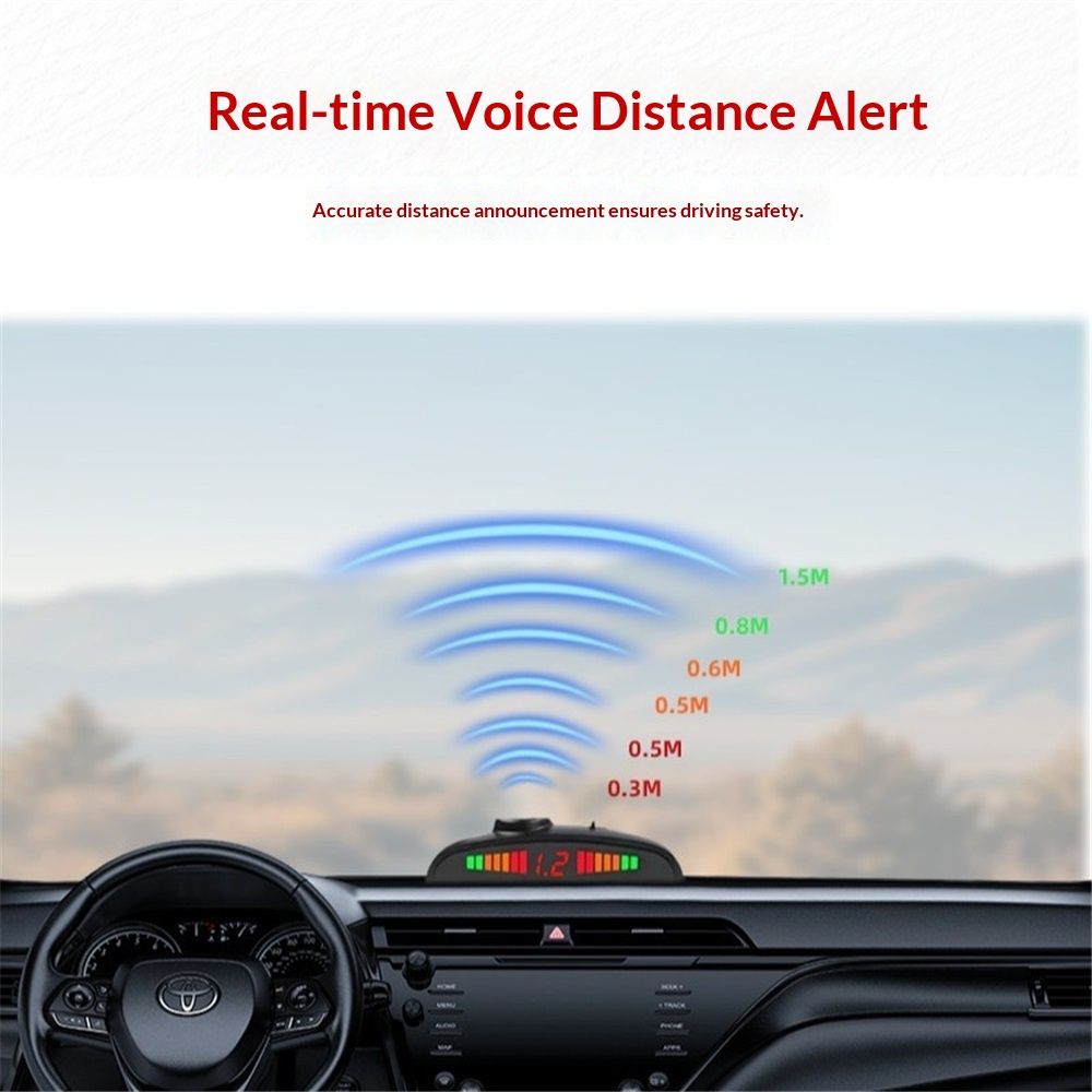 Car Reverse Parking Radar System with 8 Parking Sensors Distance Detection + view 2