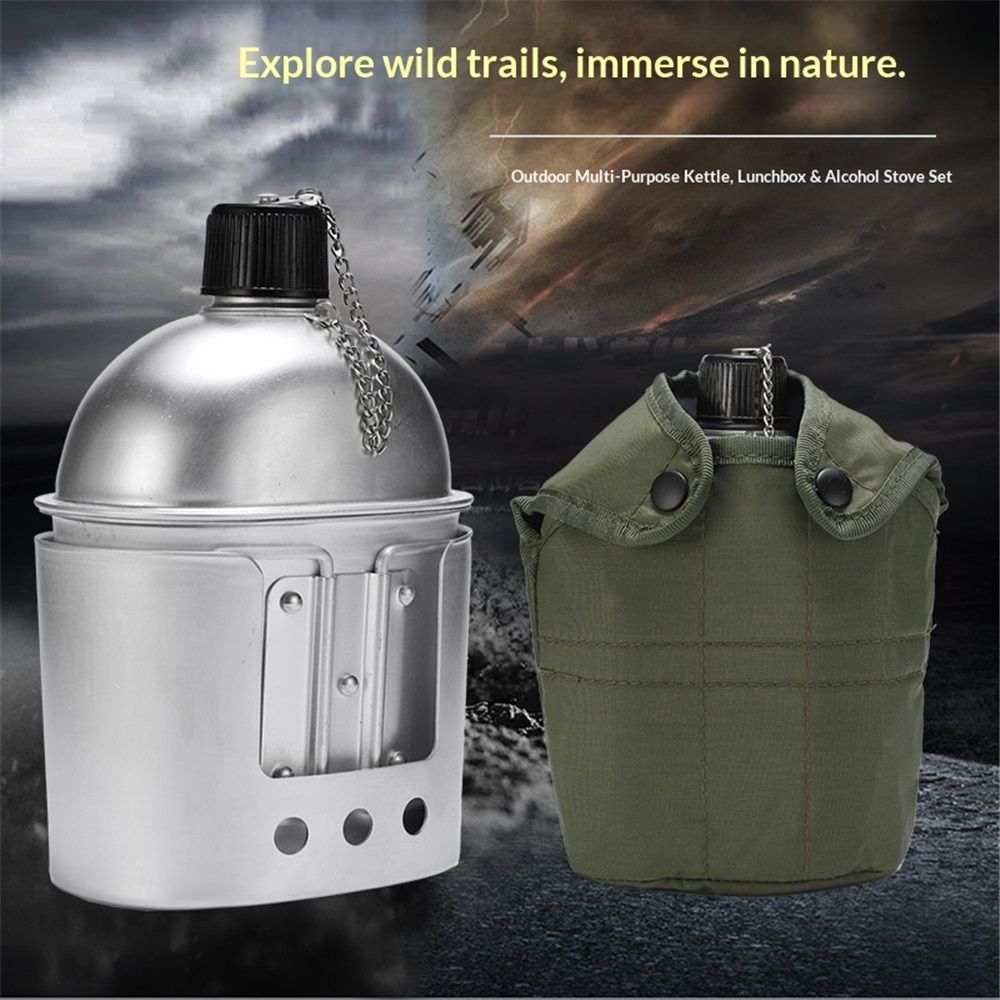 3 xCanteen Set of 3 Aluminium Cookware Set with Cover for Camping Hiking view 4