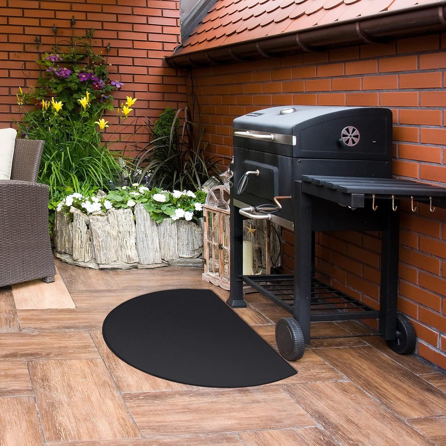 Fireproof Fireplace Hearth Mat Oil-Proof Waterproof BBQ Protector for Decks view 3