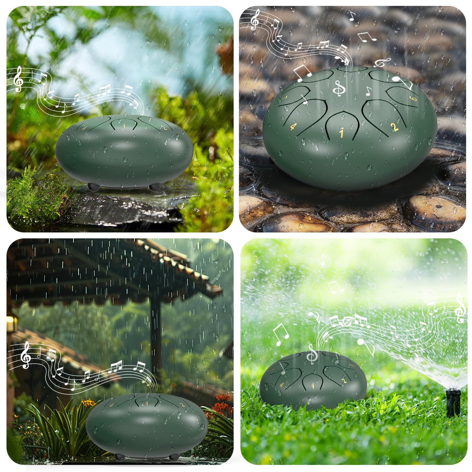 Rain Drum for Outside Garden view 2