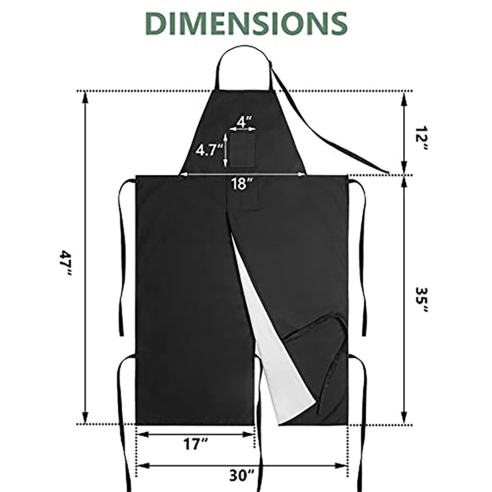 Reusable Full Coverage Waterproof Pottery Apron Split Leg -Lined Polyester view 4