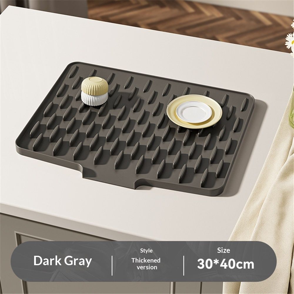 Dish Drying Mat with Board Drain