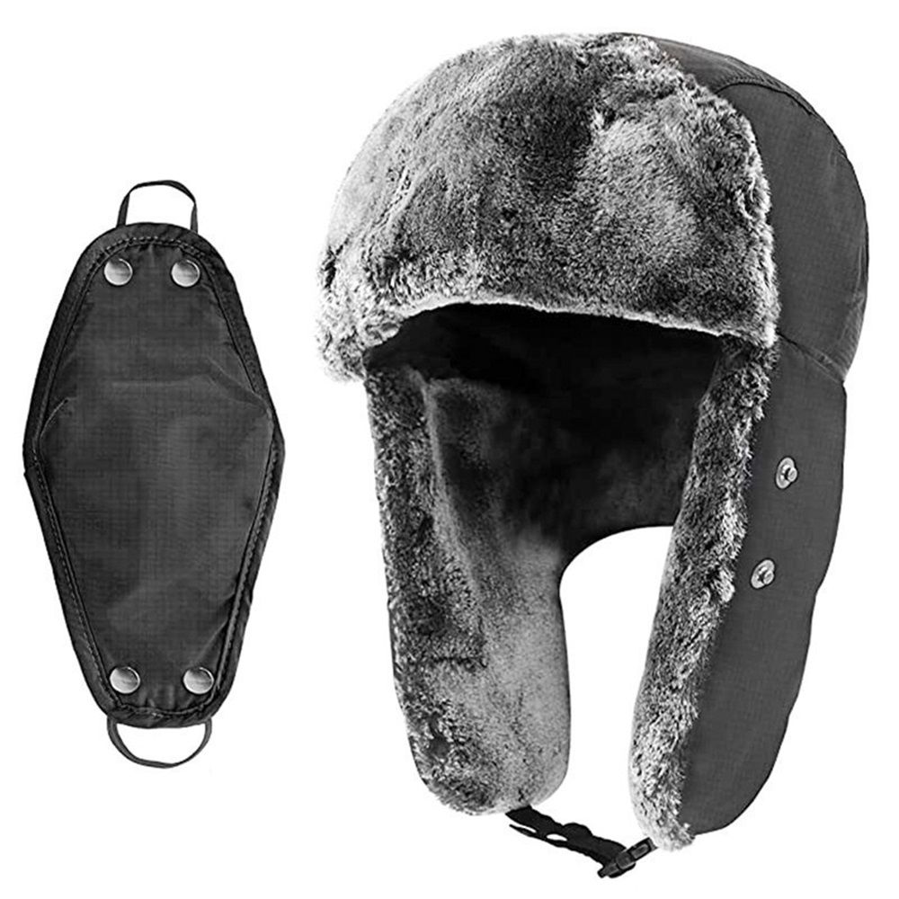 Winter Hats for Women Men Trapper Hat with Ear Flaps Warm Fur Fuzzy Hats for