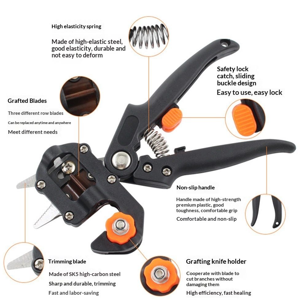 Grafting Tool Kit, Garden Pruner Tools with Replacement Blades, Plant Branch view 2