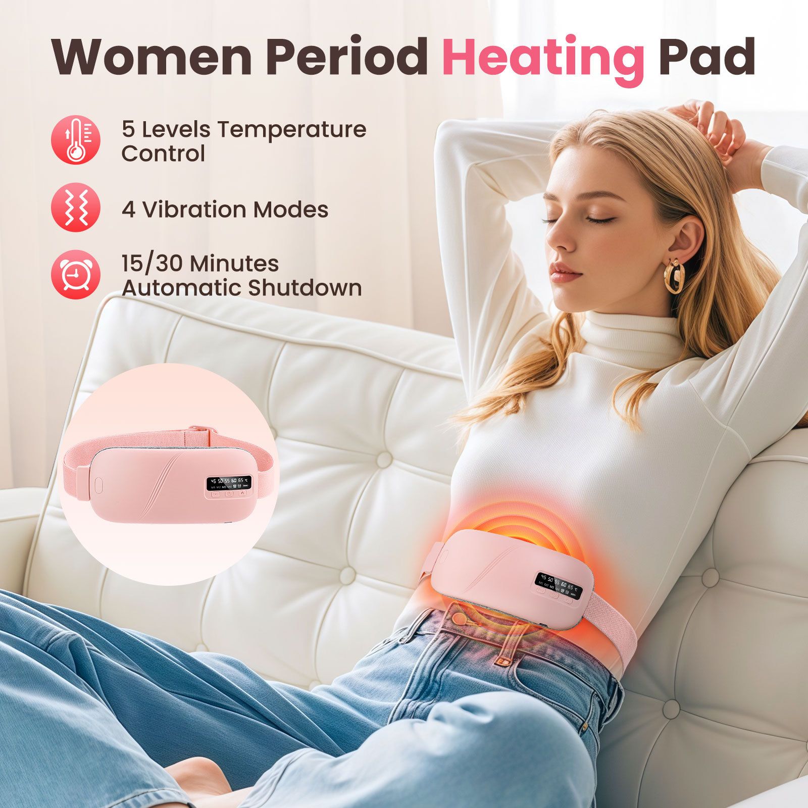 Portable Cordless Heating Pad for Cramps view 2