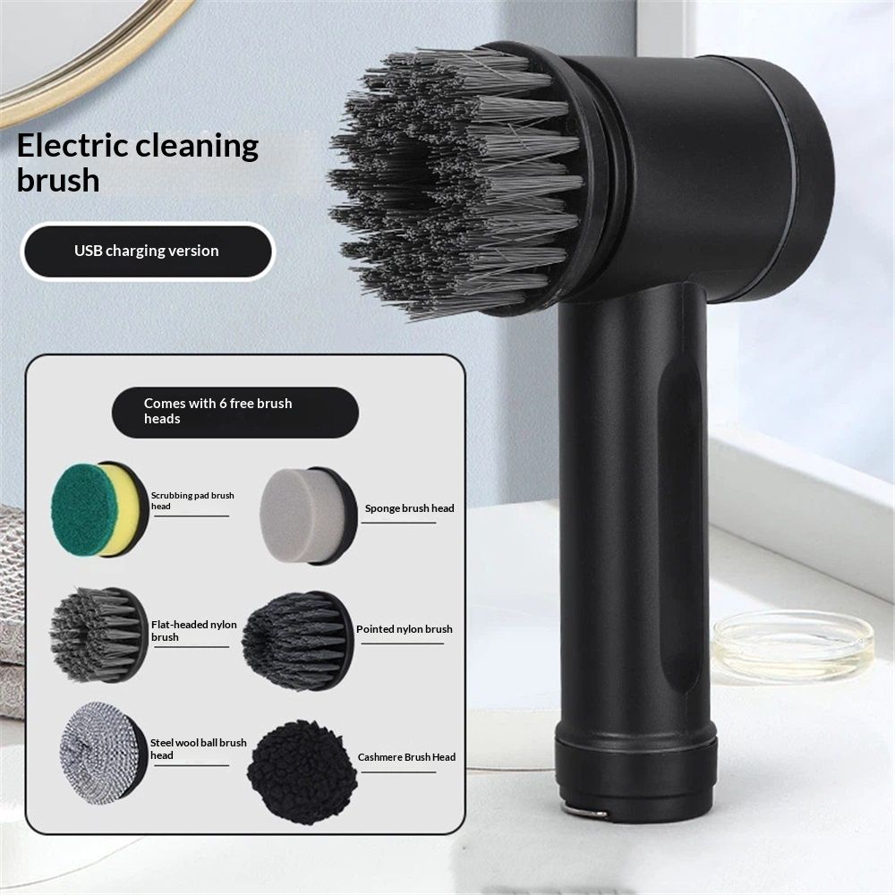Electric Spin Scrubber, Cordless Power Scrubber with 8 Replaceable Heads, Dual view 2