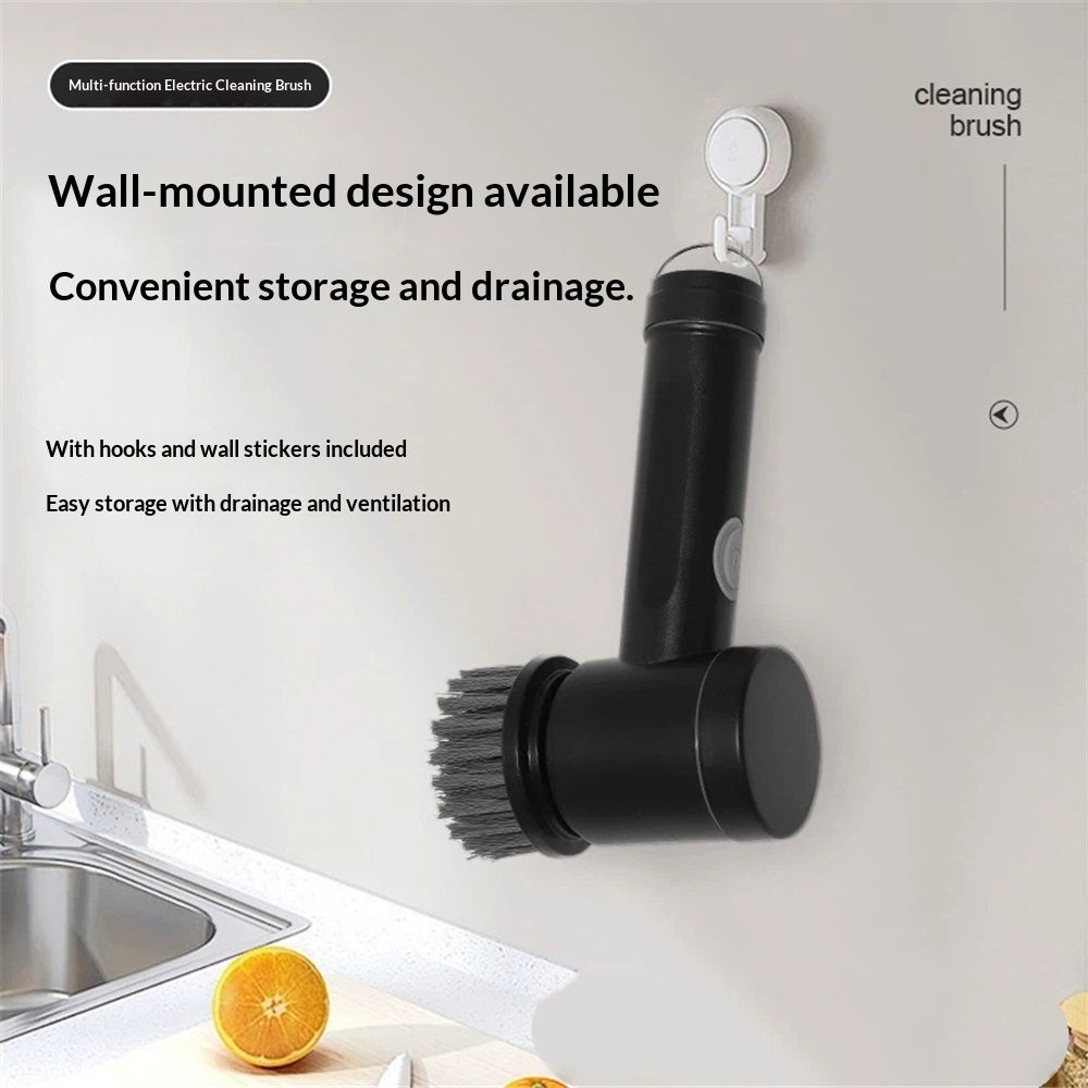 Electric Spin Scrubber, Cordless Power Scrubber with 8 Replaceable Heads, Dual view 3