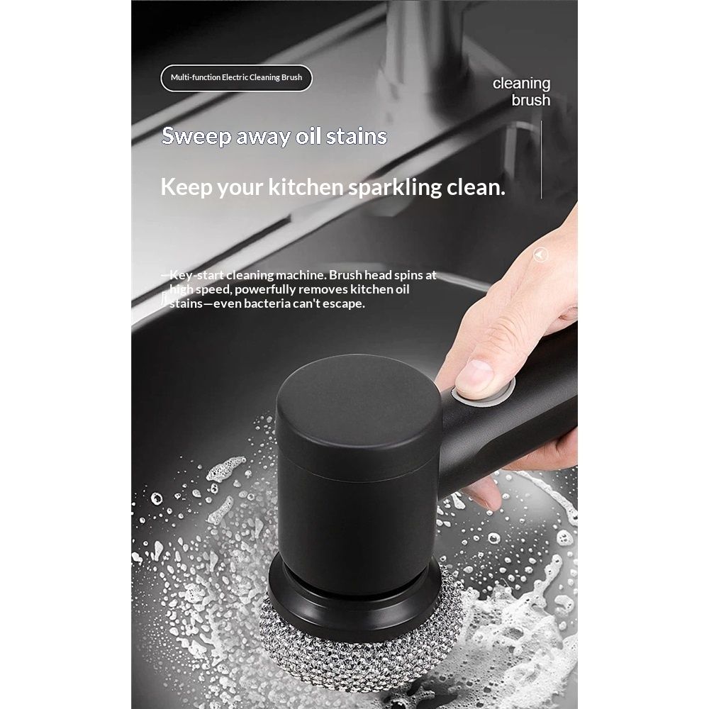 Electric Spin Scrubber, Cordless Power Scrubber with 8 Replaceable Heads, Dual view 5