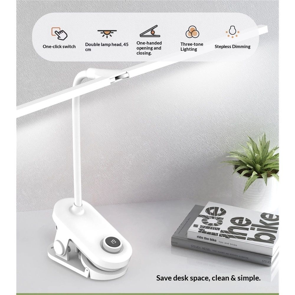 Dual Head LED Desk Lamp with Clamp view 3