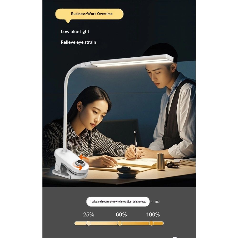 Dual Head LED Desk Lamp with Clamp view 5