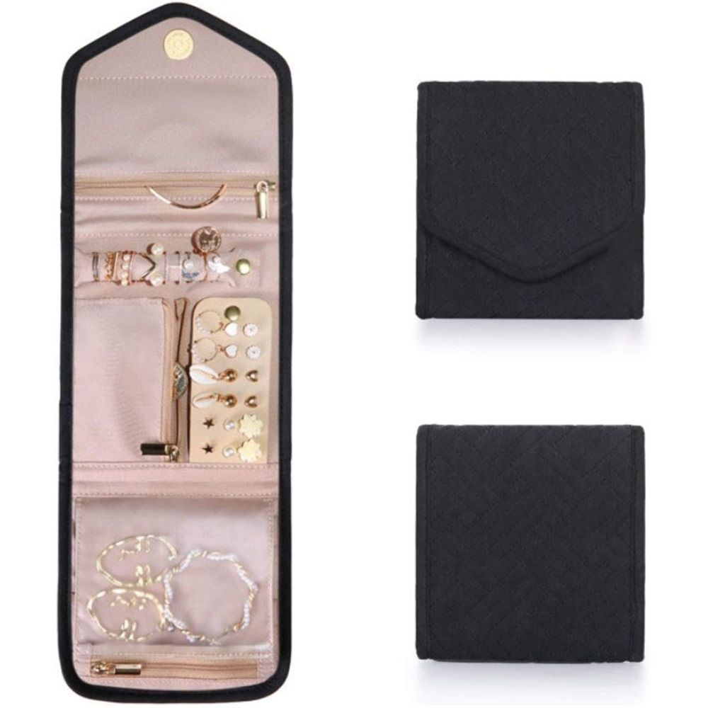Travel Jewelry Organizer Case Foldable Jewelry Roll for Journey Rings