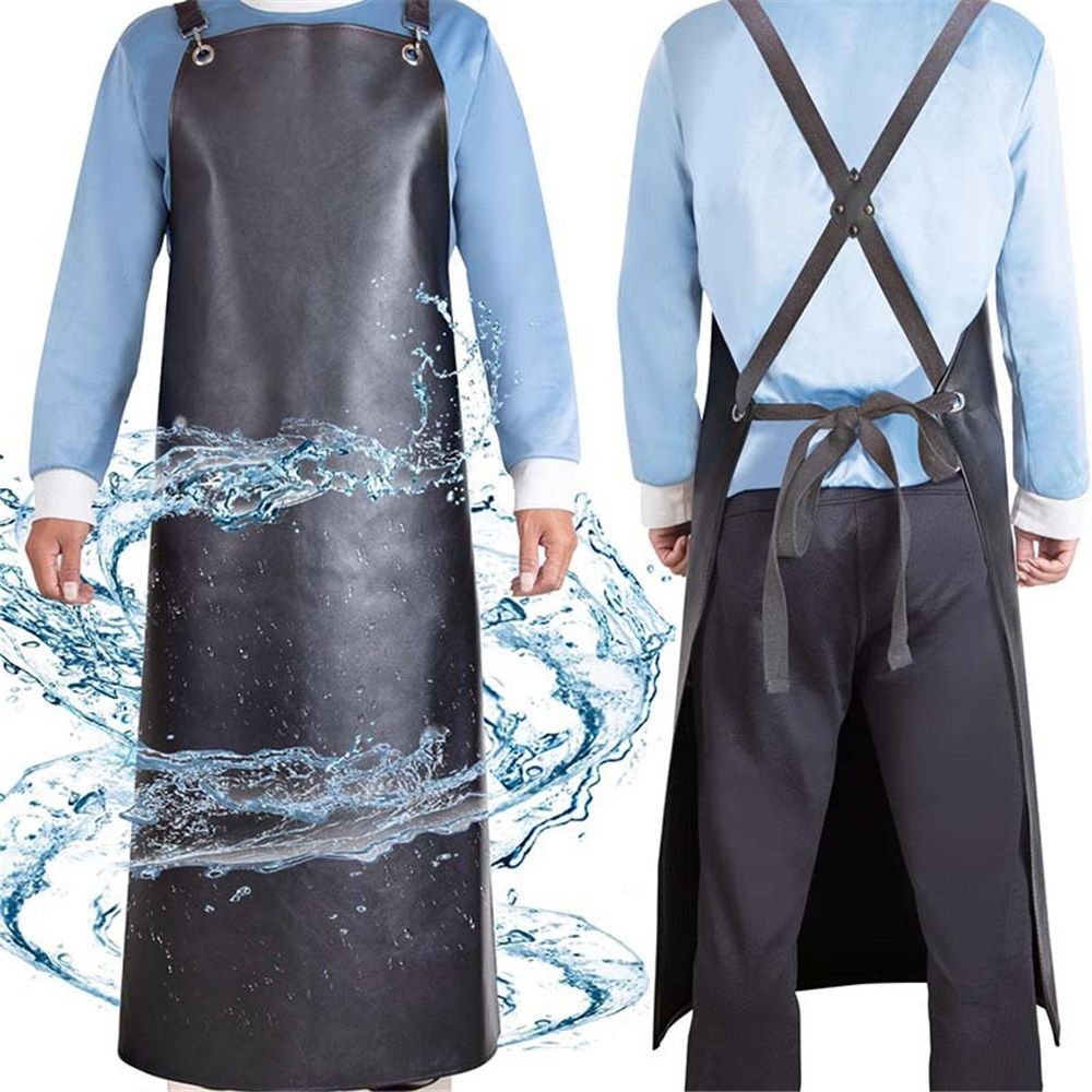 Waterproof Rubber Apron, Anti-Tear Heavy Duty Vinyl Adjustable Thicker Cross