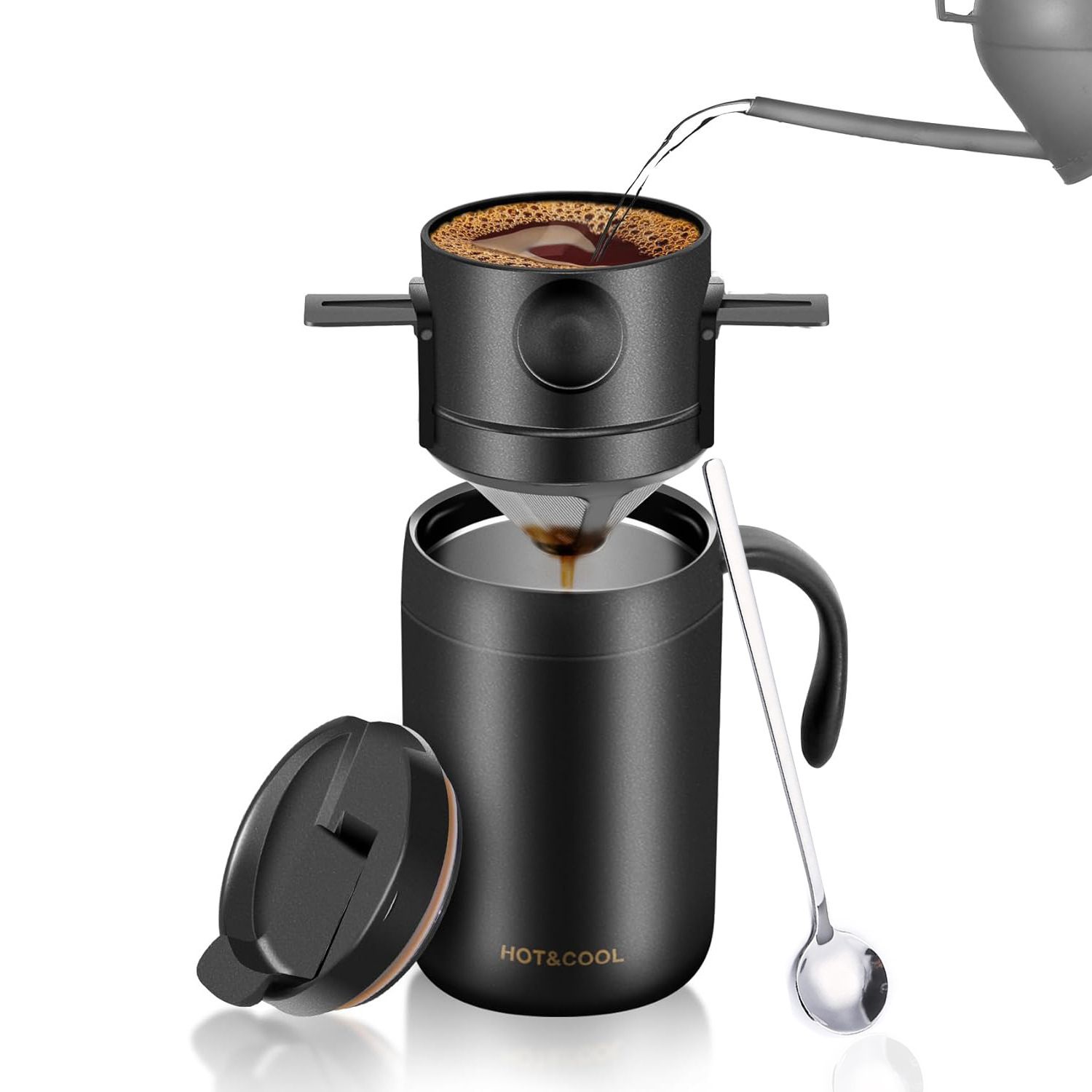3pcs Camping Coffee Maker Pour Over Coffee Maker Set，Camp Pour Over