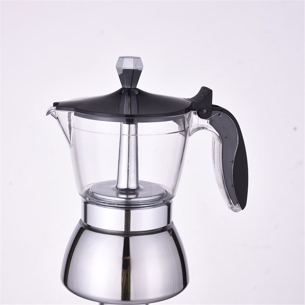 Strong Coffee Maker, Moka Pot Premium Crystal Shape Top Coffee, 4 cup, Classic